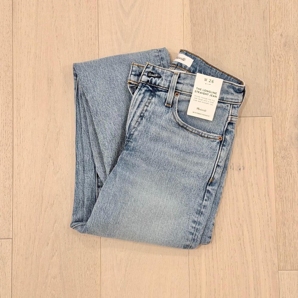 Madewell Women's Longline Straight Leg Jeans - Medium Wash